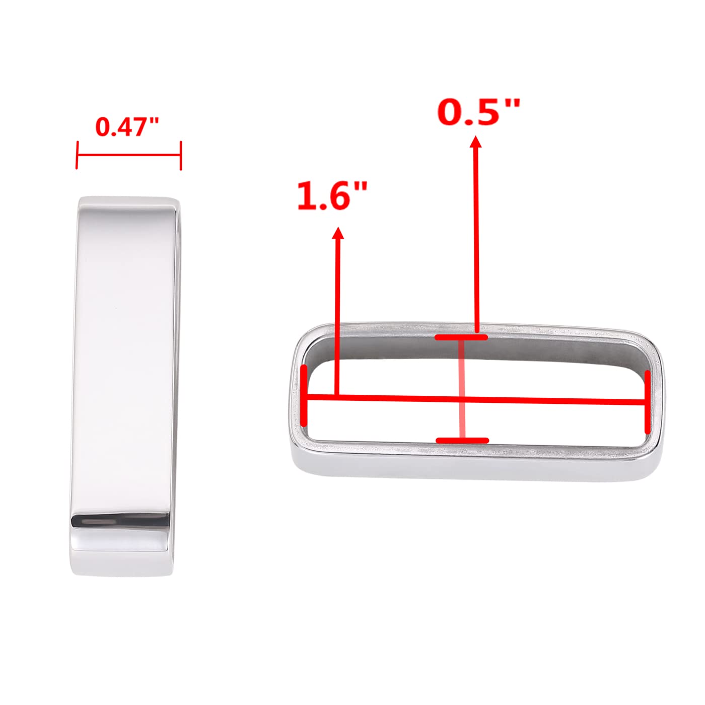 DJCAIZYY 2Piece Stainless Steel Belt Loop Keeper 1.5