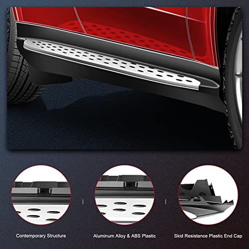 Cciyu 2 Pieces Side Step Bars Aluminum Alloy And Abs Plastic Cement Running Board Oe Style Nerf Bars For 2016-2020 For Mercedes-Benz Glc X253 #TOP2