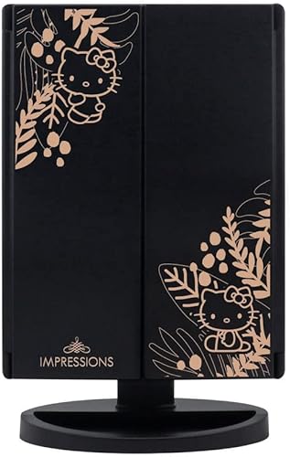 Miniatura 3 de Impressions Vanity - Espejo de Hello Kitty con luces, espejo de maquillaje LED tricolor con sensor táctil y tres paneles de espejo ajustables,