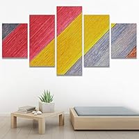 SIGNWIN 5 Panel Canvas Wall Art Geometrical Patterns for Home Decorations Ready to Hang - 60