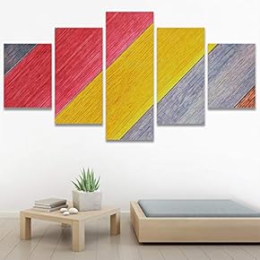 SIGNWIN 5 Panel Canvas Wall Art Geometrical Patterns...