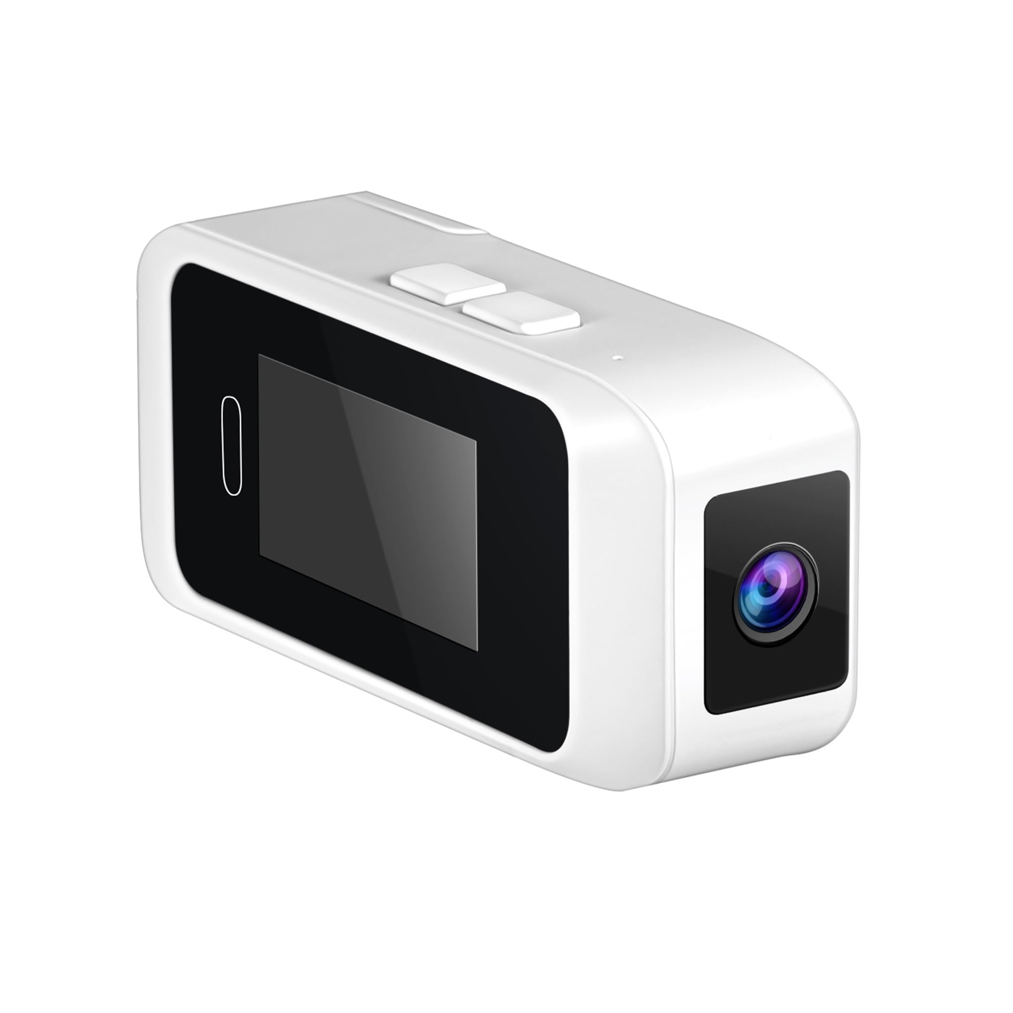 Glasses Wearable Mini Pocket Camera 1080P Portable Digital Video Recorder Body Head Mounted Miniature Camcorde Screen(CAM with 32GB,White)