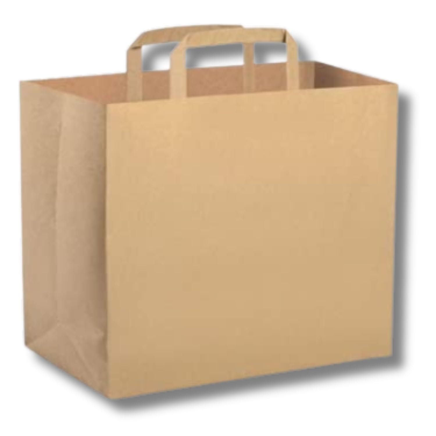 250 Buste colore AVANA in carta kraft 32+17x45 cm sacchetti resistenti shopper marrone manico piattina asporto take away sacchetto regalo shopping marrone manici piatti