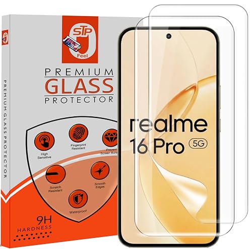 Image of STP FEEL 2 Pack Unbreakable Membrane Screen Protector Guard Compatible For Realme 16 Pro 5G, 6.78 Inch | Hydrogel Membrane Ultra Smooth Touch with Finger Print Support - HD /3 Months Warranty