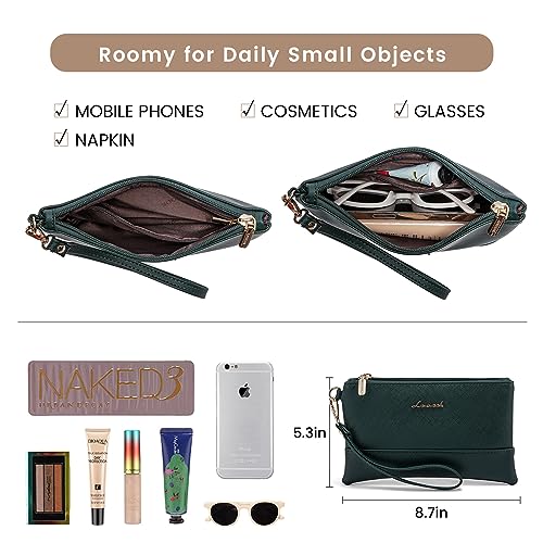 Image of LOVEVOOK Laptop Bag for Women 15.6 Inch Tote Work Professional Leather Computer Briefcase Waterproof Handbag Shoulder Large Capacity Business Teacher Office Crossbody Purse, 131# Dark Green
