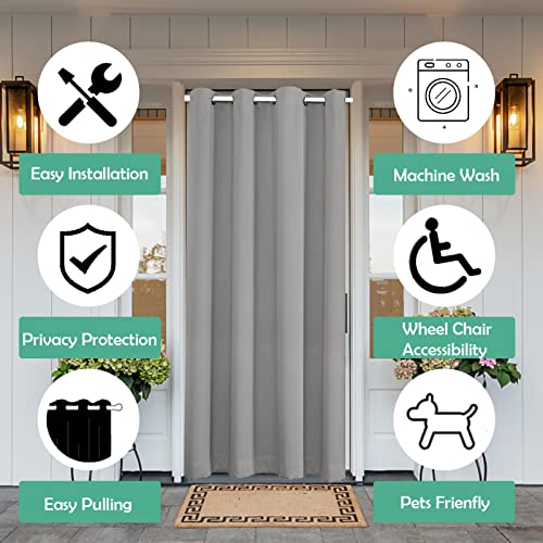 SK Studio Doorway Curtain Blackout Closet Curtains Thermal Insulated Privacy Grommet Door Curtains for Room Divider Hallway - Image 2