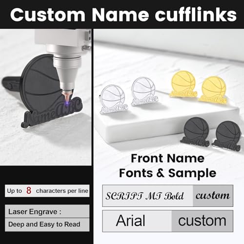 Mancuernillas personalizadas para hombre con número y nombre miniatura 6