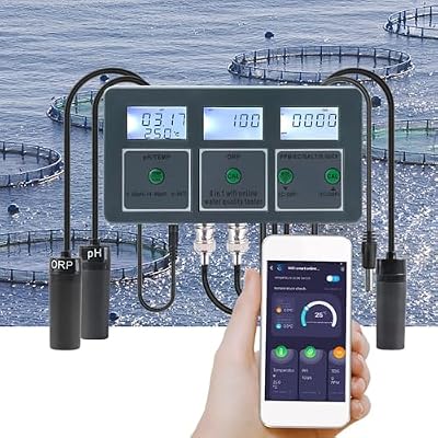GEHPYYDS WiFi Smart Water Quality Meter Monitor, 8 in 1 Water Quality Detector, PH/EC/TDS/Salt/S.G/CF/ORP/Temp Tester, for Aquariums Pool Hydroponics