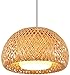Lustre, lustre perle paume paume plafonnier lampe de plafond E27 Base en osier Lustre Éclairage rétro
