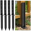Thicker Fence Post Repair Anchor Kit, One-Piece Heavy Duty Steel Fence Post Stakes, Repair Tilted Broken 4x4/6x6 Wood Posts(4Pack/Black)