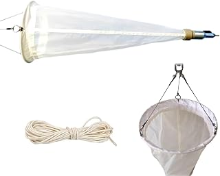 ERRULAN Plankton Net Size 50 Cm Diameter 20 Cm Size, 64/112 Micron Opening, 13/25# Fine Plankton Sampling Net, 200/125 Mesh Thickened Experimental Nylon for Collecting phytoplankton(125 Mesh)