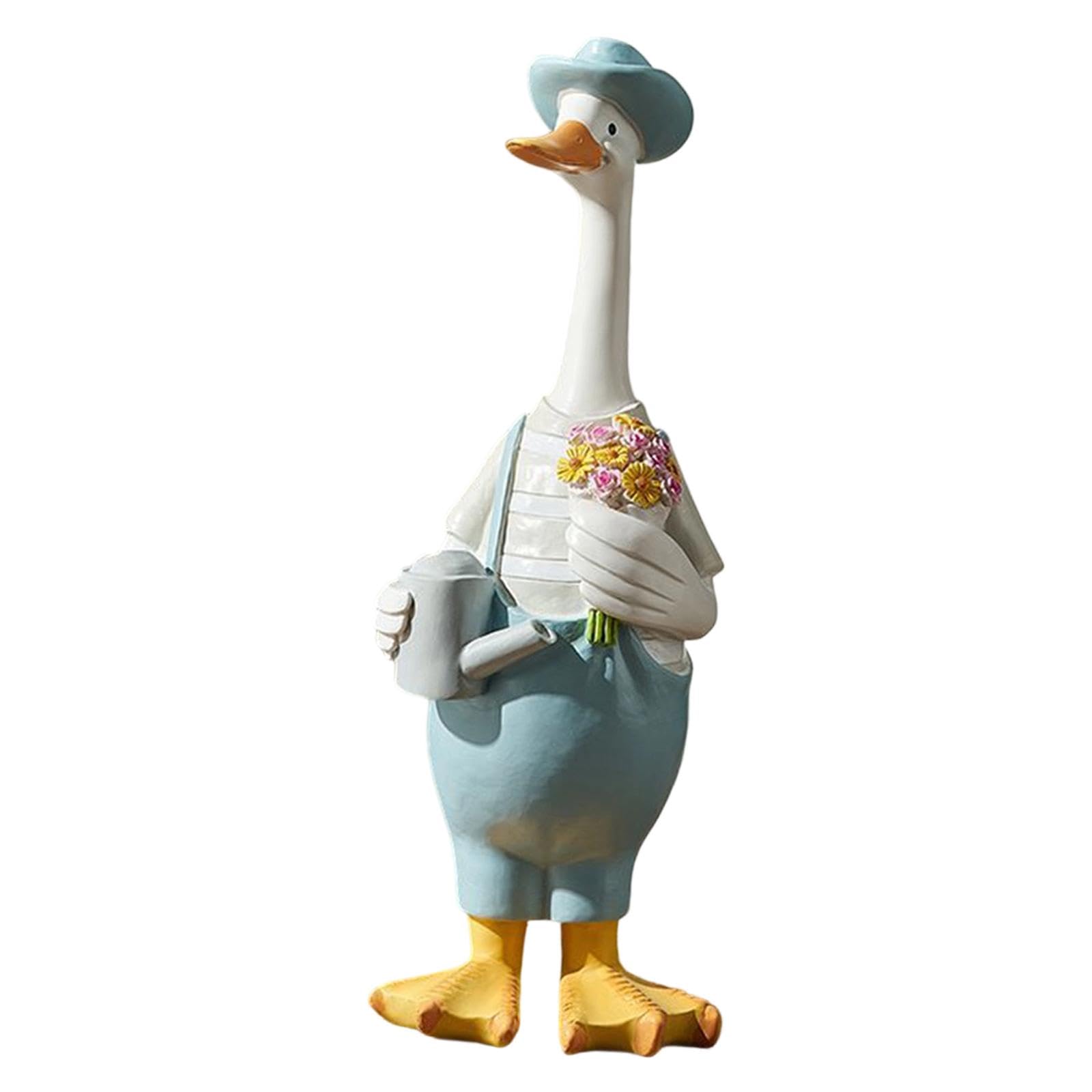 Statue de canard de jardin pour embellir un extérieur terne avec une sculpture réaliste