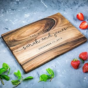 Personalized cutting board, Engraved cutting board, Custom cutting board, Wedding Gift, Bridal shower, Mothers day gifts from daughter, Housewarming Anniversary Oak Walnut (Walnut 12×16, Millers)