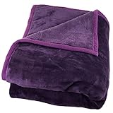 Lavish Home Solid Soft Heavy Thick Plush Mink Blanket 8 Pound - Purple