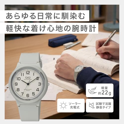 Image of Citizen Women's Q&Q E04A-001VK Cue & Cue Analog Stainless Steel Watch, Solar, Water Resistant To 10 ATM, Urethane Strap, Black, Black, Classic