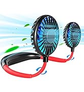 Portable Neck Fan Rechargeable Personal Hand-Free Fan Mini USB Wearable Neckband Sport Fan, 3 Spe...