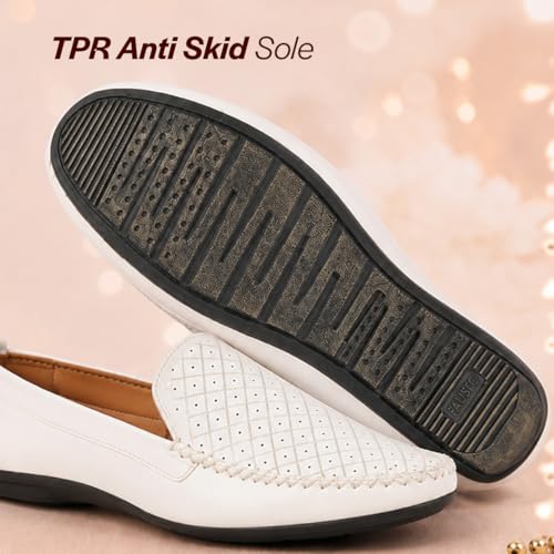 Image of FAUSTO Mens Perforated Stylish Driving Moccasins | Half Shoes for Office & Outings | Driving Loafers | Casual and Formal Mules | Soft Cushioned Insole