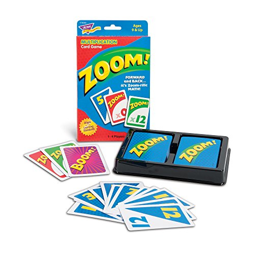 Trend Enterprises: Zoom! Multiplication Card Game, Use Addition Skills, Build Multiplication Skills, Test Probability, Surprise Cards Send Scores To Zero, 1 To 4 Players, For Ages 9 And Up #TOP1