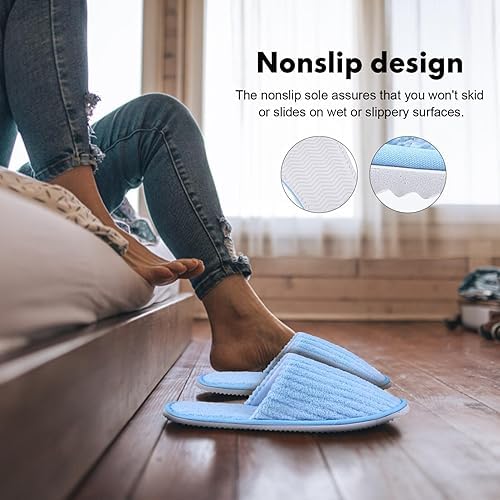 10 paia di pantofole da spa antiscivolo usa e getta, misura universale unisex, pantofole chiuse, lavabili per hotel, casa, ospiti e massaggi