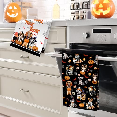 Arquiel Halloween Hund Geschirrtücher 100% Baumwolle 2er-Set 48 x 70 cm – Ansicht 2