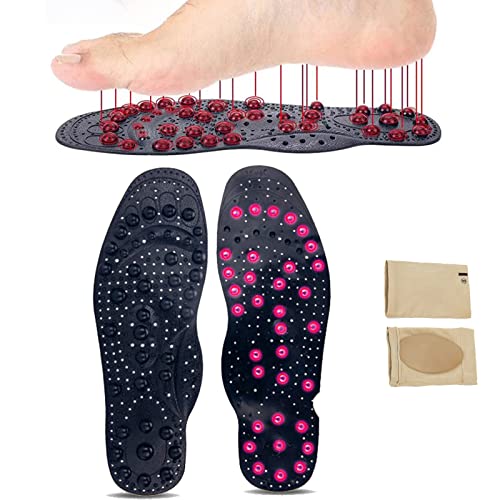 Image of 2 pcs Plantar Fasciitis Insoles metatarsalgia Foot Arch Support Inserts, Acupressure Insoles 68 Massage Magnetic Therapy for Men Woman (L41-45)