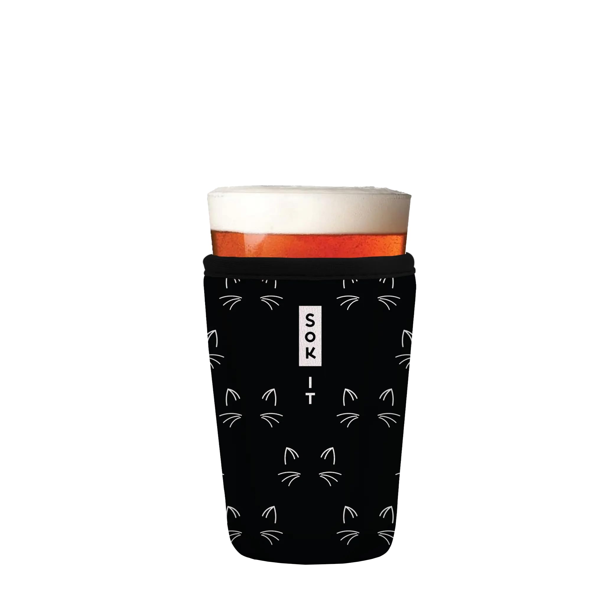 Sok It PintGlassSok Beer Glass Sleeve Insulated Neoprene Cover (Mystical Meows, Pint Glass Sleeve)
