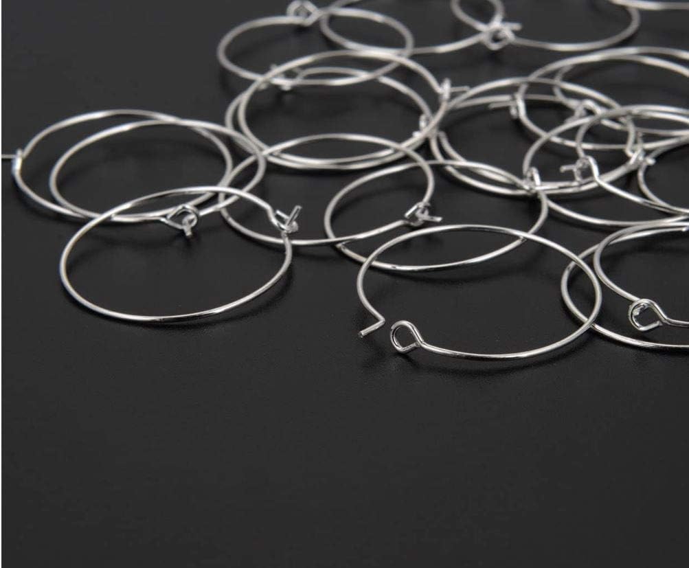 200pcs Adabele 316 Grade Surgical Stainless Steel Hypoallergenic 30mm Round Hoop Connector for Earrings Pendant Wine Glass Charm Jewelry Making SEF3-3