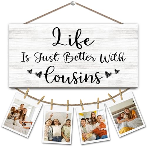 Jinhaichen Cousin Gifts Picture Frame Photo Holder for Wall Gifts from Cousins Sibling Long Distance Relationship Maid of Honor Wedding Gift for Cousins Cousin in Law Hanging Display