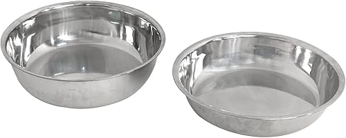 Miniatura 8 de ZENY Plato redondo 5 cuartos de galón, acero inoxidable, tamaño completo, charola de catering y buffet, Plateado