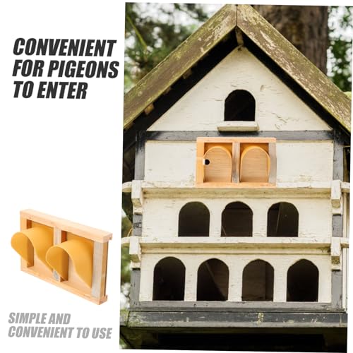 Puerta de Madera para Jaula de Pájaros Trampilla de Acceso Fácil para Palomas 8