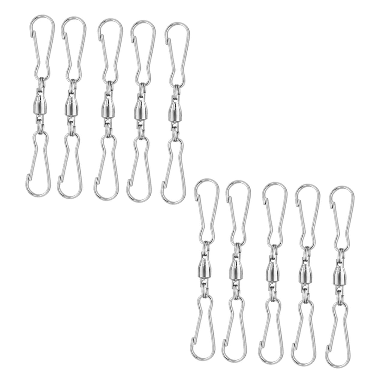 Abaodam 20Pcs Swivel Dual Clips Hangers for Birds Feeder Flower Pots Wind Spinners Degrees Rotating Hooks for Outdoor Decor and Display