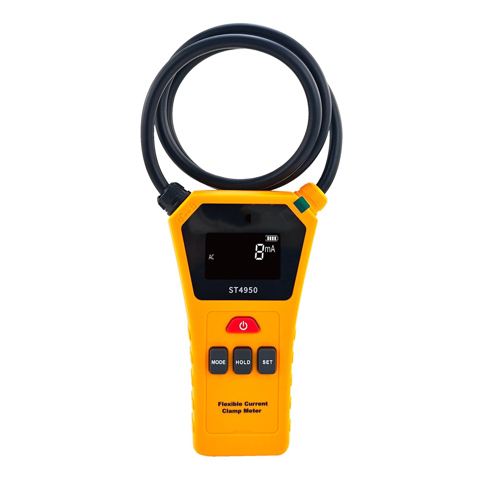 Pinza Amperimétrica Digital Flexible De Alta Precisión para Ca Y Comprobador De Corriente De Fuga; Máx. 12 000 A Ca, Almacenamiento De 500 Registros, con 2 Cables De ST4502B