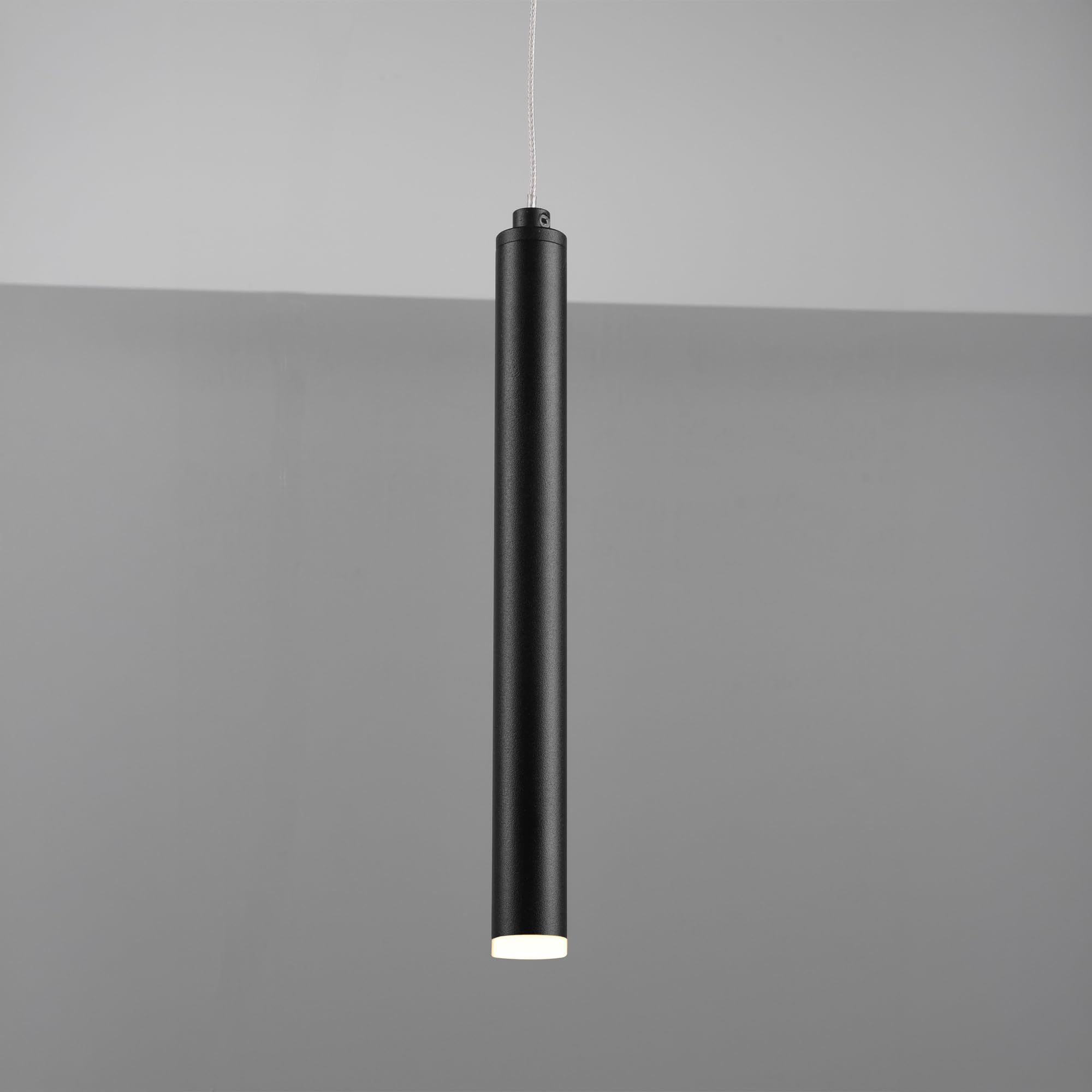 Trio Leuchten LED Pendelleuchte Tubular 321611132, Metall Schwarz matt, inkl. 11x 2.8 Watt LED, Switch Dimmer