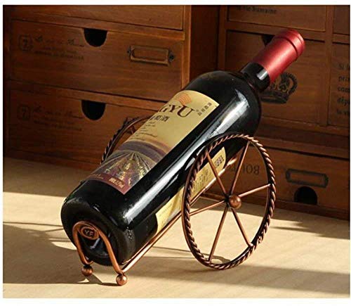 Soporte para botellas de vino estilo bicicleta metálica miniatura 2