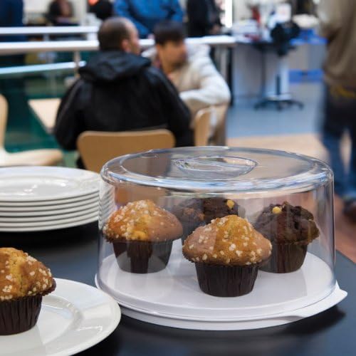 Stewart Cake Cover With Plate | Round Countertop Display, Plastic Cake Dome, Cake Display