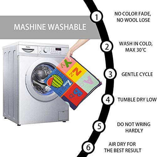 Pauwer Kindertapijt Grappig educatief speelgebied tapijt met antislip rubberen achterkant speeltijd collectie ABC… - Afbeelding 5