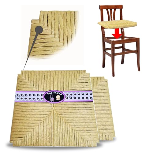 FacilCasa 2 Repuestos para Sillas de Cocina. Asiento de Celulosa de Paja para Silla de Comedor, Hidrófugo e Higiénico + Manual de Instalación. (Cm 37,5 x 33) Nr. 2 Artepovera Cell