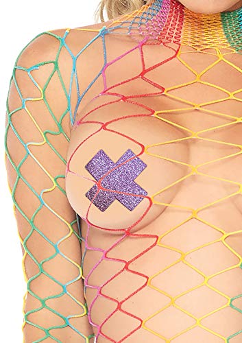 Body arrastão com gola colorido – Leg Avenue