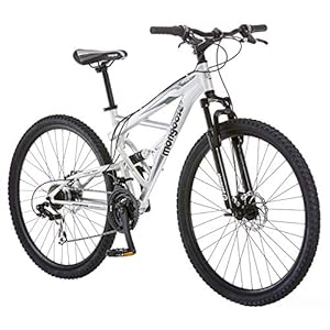 Mongoose Impasse Adult Mountain Bike, Aluminum Frame, Twist Shifters, 21- Speed Rear Deraileur, Front and Rear Disc Brakes