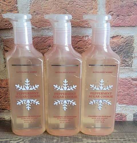 3 peppermint sugar cookie cleansing gel hand bath body soap -  bbw