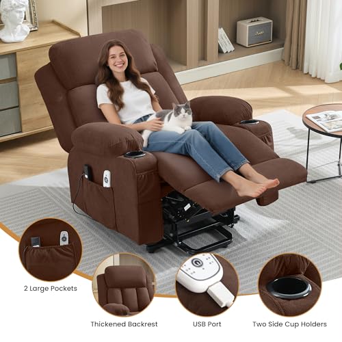 Sillón reclinable eléctrico marrón espuma miniatura 6