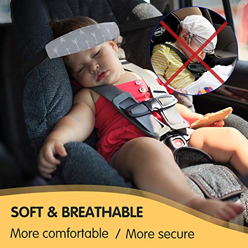 Image of Baby Carseat Head Support,Car seat Straps Pillow Support Ban,Stroller Neck Relief Strap Headrest,Slumber Sling Sleep Positioner for Toddler Infants Child Children Kids(Gery)