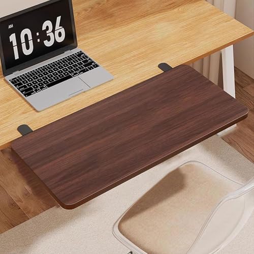 Ergonomic Wooden Keyboard Tray - Desk Extension &amp; Arm Rest, Clamp-On Shelf for Elbow Support, 40x20cm Table Attachment, Ideal Desk Accessory for Comfort &amp; Productivity
