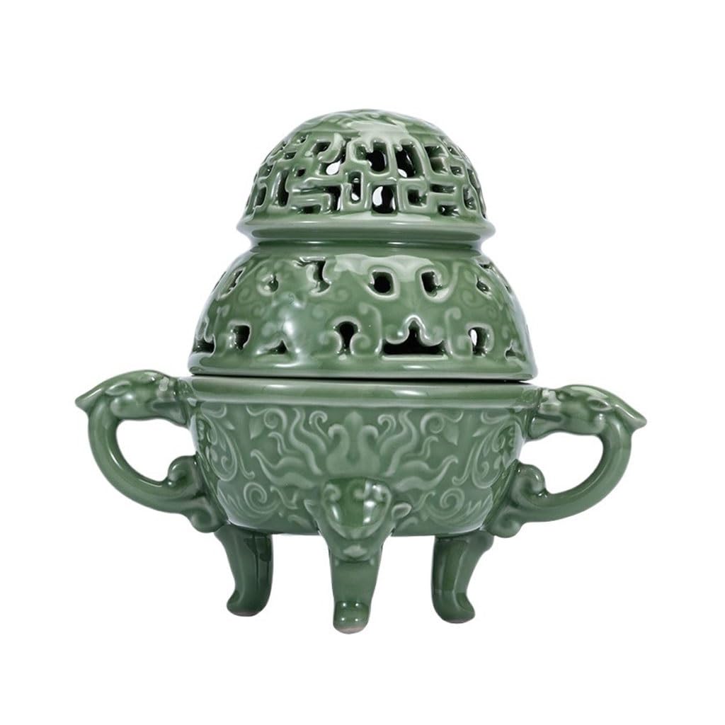 Incense Burner Home High-end Hollow Ceramic Craft Tea Ceremony Antique Plate Incense Burner Waterfall Incense Burne