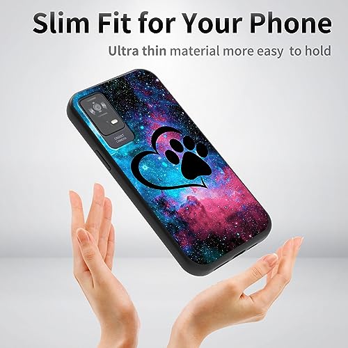 Image of for TCL ION X Phone Case, Soft TPU Ultra-Thin TCL ION V /TCL ION X T607DL 2023 Case for Women Girl, Flexible Anti Scratch Protective Shockproof Cover, Galaxy Love Paw