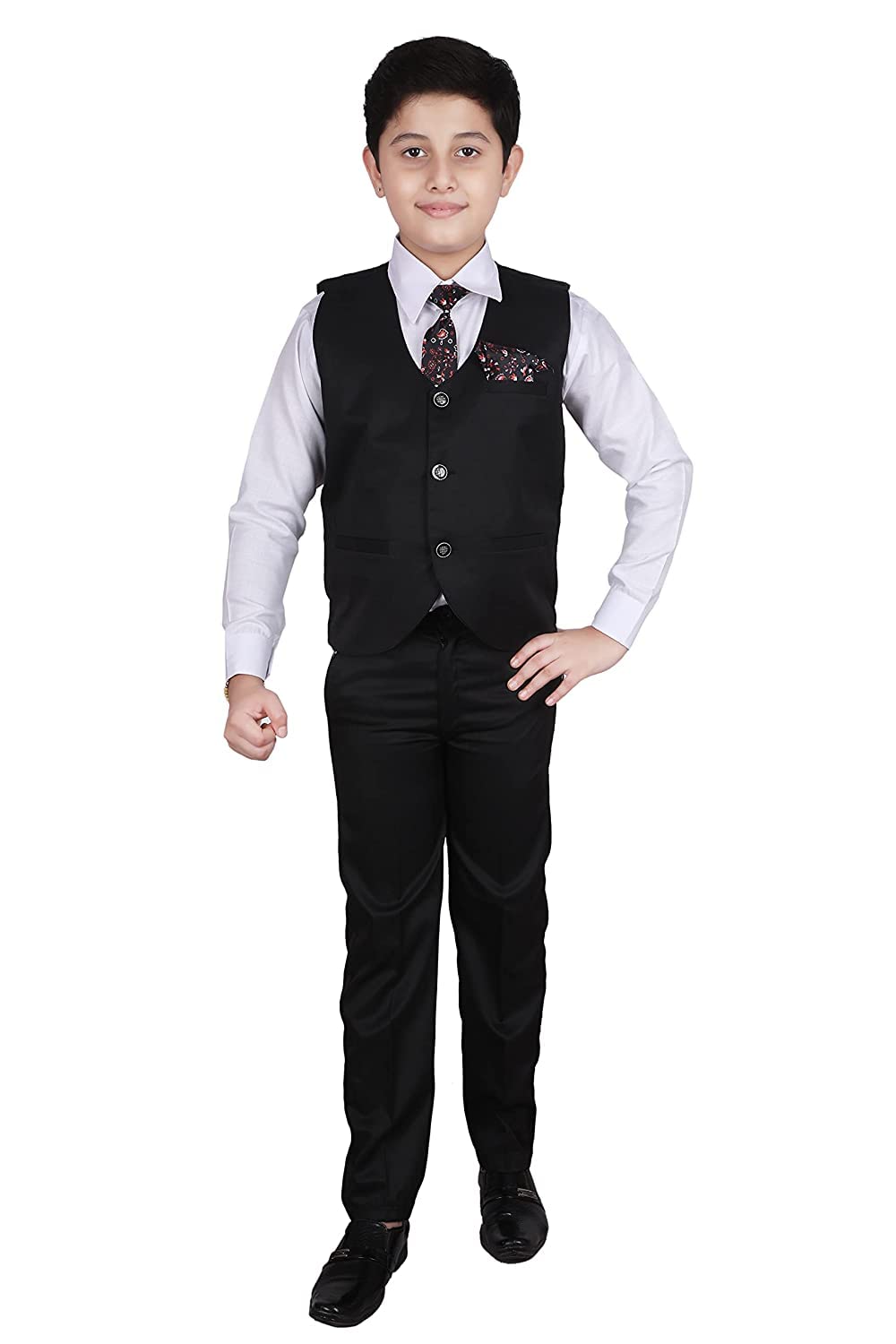 Pro-Ethic Style Developer 3 Piece Suit for Boys | Suit Set Coat, Pant, Tie & Shirt (15-16 Years, Black) 3
