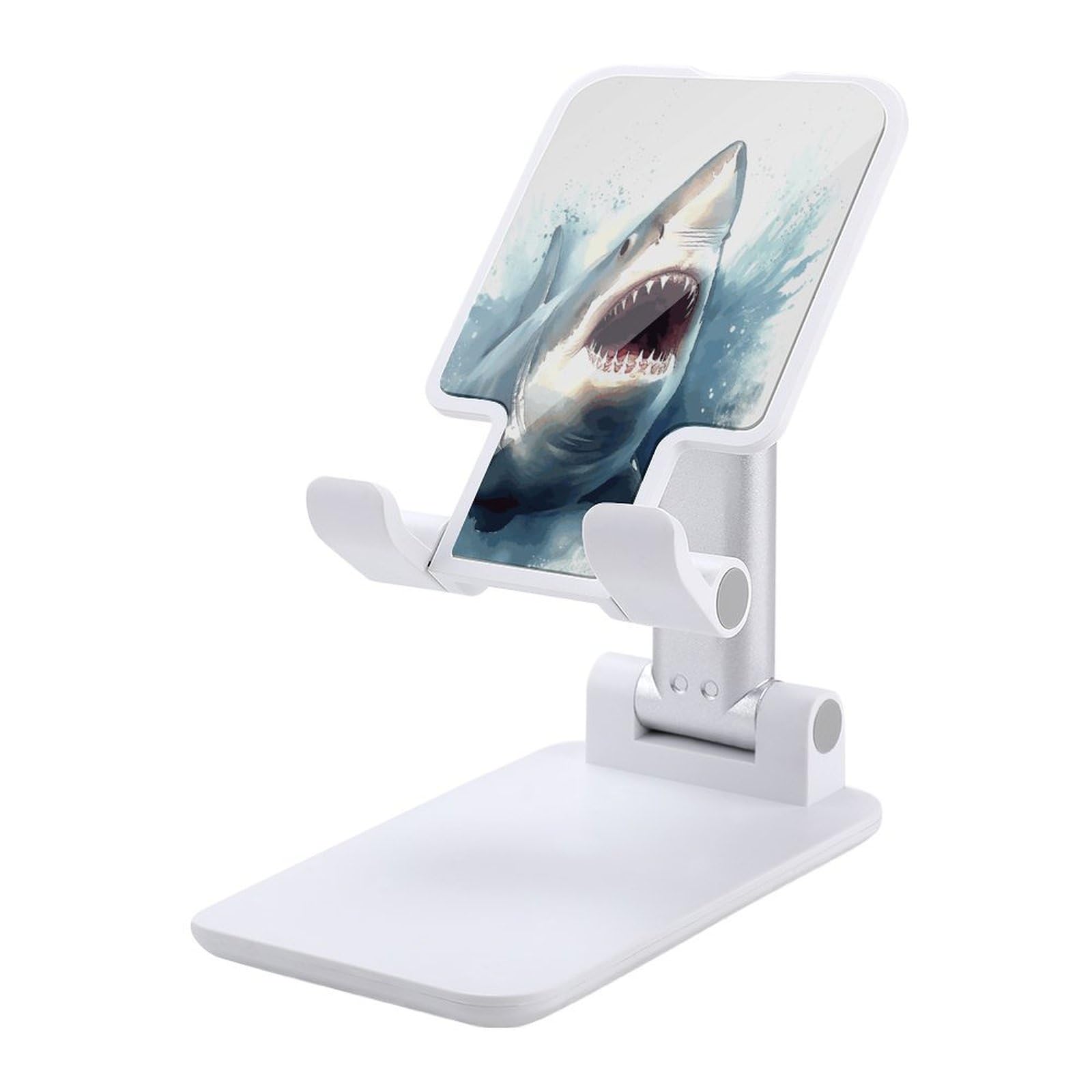 HEBVNJF Folding Cell Phone Stand Adjustable Phone Holder Shark in The Sea Portable Stand for Desk Compatible with iPhone Android