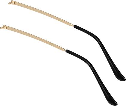 UKCOCO Eyeglass Arm Replacement - Sleek Metal Glasses Legs Replacement Arms, Universal Sunglasses Frame Temples Repair Kit for Opticals Golden 140mm Pair