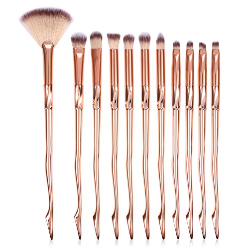 Professional Cosmetic Makeup Brushes Set - 10pcs Eye Lip Cosmetic Tool Makeup Powder Eyeshadow Contour Blush Blending Brushes