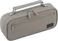 Estojo Escolar Box Grande Organizador com Divisórias e Alça - Estojo Necessaire Unissex Capacidade Ampla para Lápis, Canetas, Material Escolar Marca Calmfy (Cinza)